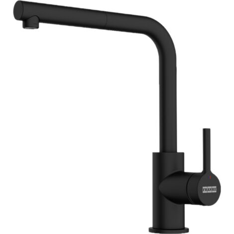 Mitigeur évier lina l à bec haut orientable douchette 1 jet - Saillie : 212 mm - Matériau : Laiton - Hauteur : 285 mm - Décor : Noir mat - FRANKE (1/5)