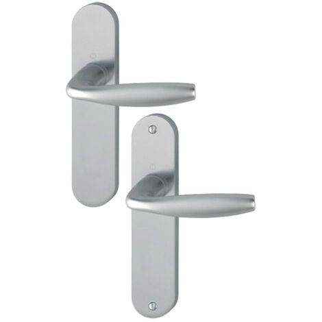 Ensemble de porte sur plaque New york HOPPE - entr.165mm - Bec de cane - aspect inox F9 - 1810/318KN - 3398472 (1/5)