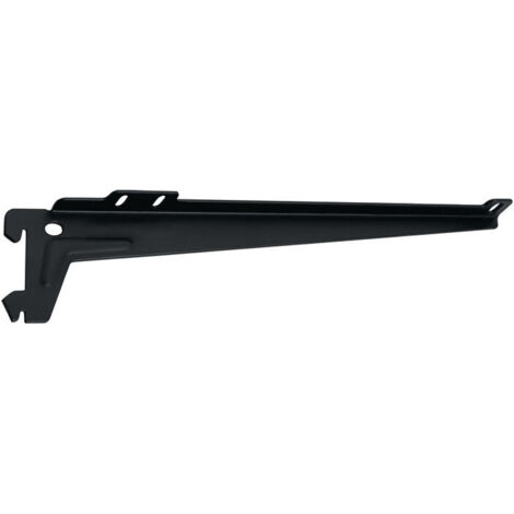Console pour étagère 180 mm – Acier noir mat RAL 9005 – Charge 55 kg – Fixation murale pour tablettes en bois et verre – Element System