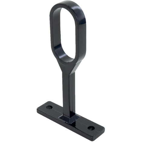 Piton sur platine pour tube alu noir - Hauteur : 75 mm - Pour tube de diamètre : - - Pour tube de section : 30  x 15 mm - DUVAL-BILCOCQ