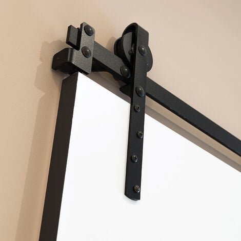 Solid Loft rail porte coulissante 200cm noir