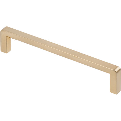 Poignée warwick - Décor : Or brossé - Entraxe : 128 mm - Longueur : 136 mm - FOSUN