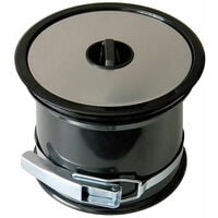 Poubelle de plan de travail encastrable - couvercle inox - ø160 mm - Décor : Inox / Noir - ITAR