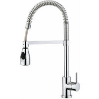 Mitigeur évier à bec haut orientable avec douchette - Matériau : Laiton - Saillie : 220 mm - Hauteur : 490 mm - Décor : Chromé - ITAR