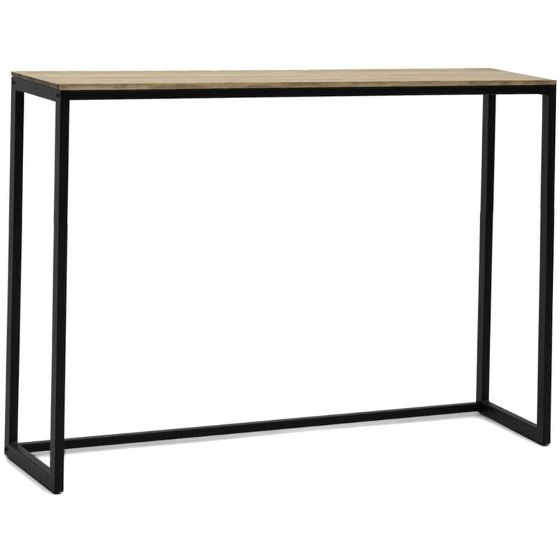 Mesa alta iCub Big Wood 120x30x110cm Negra en madera maciza de pino acabado vintage estilo industrial Box Furniture