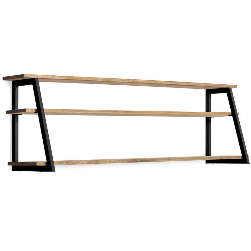 Estantería modular Nº 14 String System en negro, mesa plegable