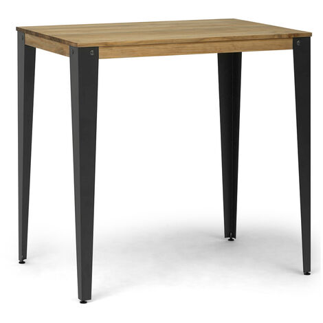 Mesa Lunds Alta 120x60x108cm Fume en madera maciza de pino acabado vintage estilo industrial Box Furniture