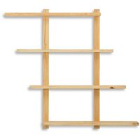 Estantería de Pared multiples posiciones ECO-LINE 80x19x127cm madera de pino acabado envejecido Box Furniture