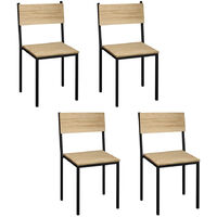 Sillas iCub encajable Pack 4Ud. 40x40x85cm Negras en madera maciza de pino acabado vintage estilo industrial Box Furniture