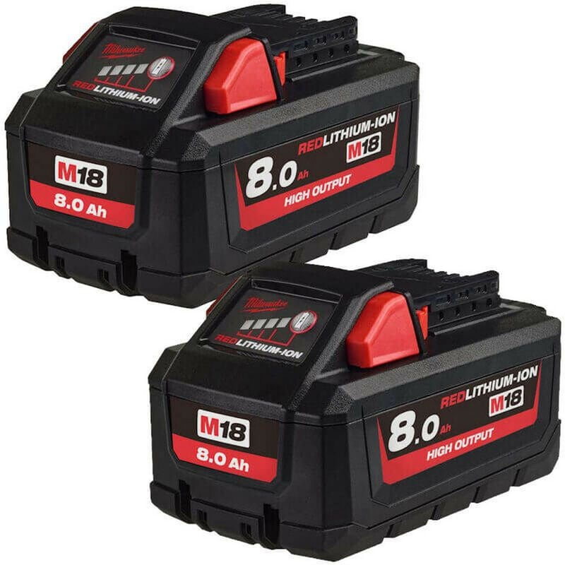 Milwaukee M18 HB8 18V High Output 8.0 Ah Battery (Twin Pack)