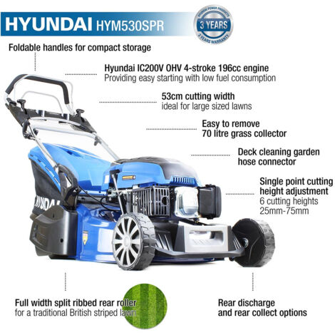 Hyundai self propelled online petrol lawnmower