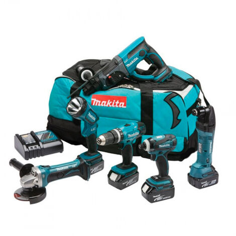 Makita 18V 9 Piece Combo Kit with 3 x 5.0Ah Batteries & Charger T4TKIT