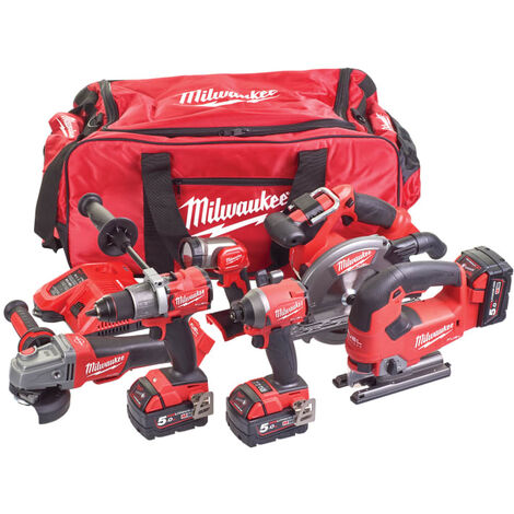 Milwaukee M18 FPP6D2-503B FUEL 18V Powerpack 6pc Kit with 3x 5.0Ah Batteries