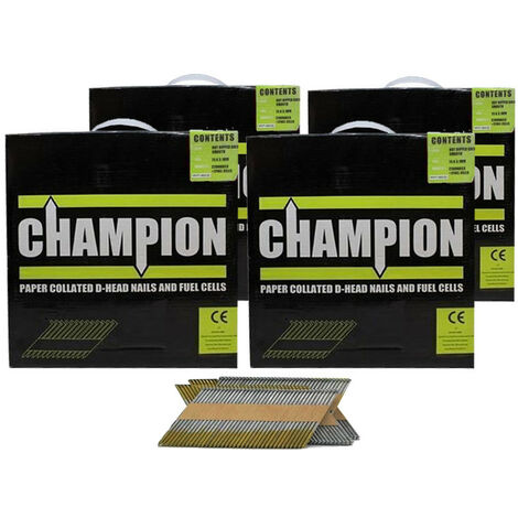 Champion 1st fix 2.8 x 63mm Electro Galvanised Annular Ring Nails 13200 (No Fuel Cells) 4 Boxes