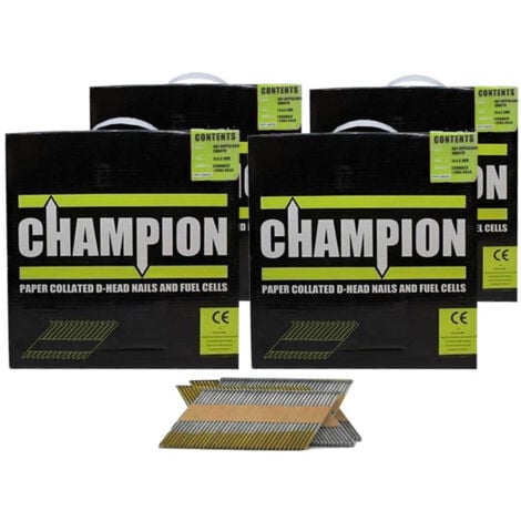 Champion 1st fix 2.8 x 51mm Electro Galvanised Annular Ring Nails 13200 (No Fuel Cells) 4 Boxes
