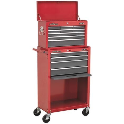 Sealey AP22513BB Topchest & Rollcab Combination 13 Drawer with Ball Bearing Slides - Red/Grey