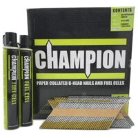 Champion 1st Fix 3.1 x 75mm Electro Galvanised Annular Ring Nails 2200 + 2 Fuel Cells