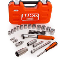 Bahco S330 1/4" and 3/8" Square Drive Socket Set with Metric Hex Profile and Ratchet 34pcs