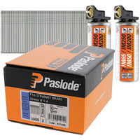 Paslode 921588 F16 1.6mm x 32mm Galvanised Straight Brad Nails (2000 Pack & 2 Fuel Cells)