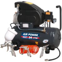 Sealey SAC2420EPK Compressor 24L Direct Drive 2hp with 4pc Air Accessory Kit