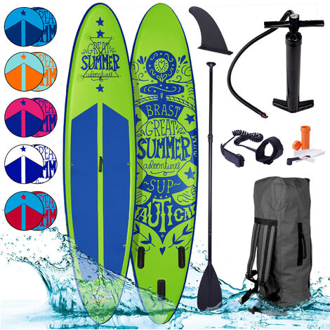 BRAST Stand up Paddle Gonflable Adulte Rigide Pro Turquoise 10‘6 20psi 120kg 15cm épaisseur Drop Stitch Kit Complet Planche Gonflable Sup 320x76x15cm