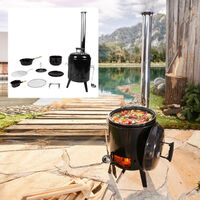 Barbecue charbon bois portable (8 pcs) multifonctional: cuire, griller, rôtir de la volaille et faire mijoter en 1 appareil – barbecue bois de BRAST