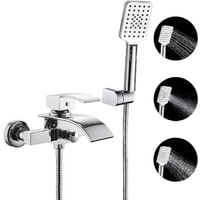 Robinet de douche en laiton chrome avec douchette pour salle de