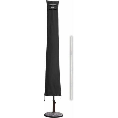 Sekey Housse de Protection pour Parasol,(résistante aux UV et à la poussière et à l'eau, résistante aux intempéries, résistante aux déchirures), Noir, 220cm