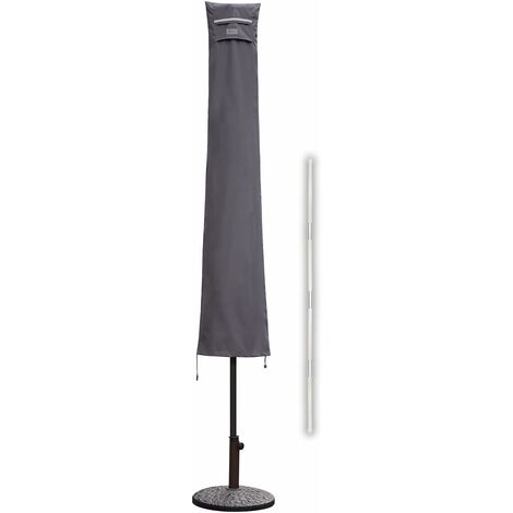Sekey Housse de Protection pour Parasol ,(résistante aux UV et à la poussière et à l'eau, résistante aux intempéries, résistante aux déchirures),Gris, 190cm