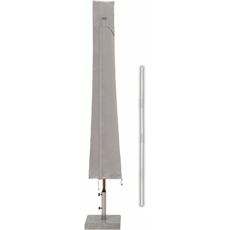 Sekey Housse de Protection pour Parasol,(résistante aux UV et à la poussière et à l'eau, résistante aux intempéries, résistante aux déchirures),Gris Clair, 220cm