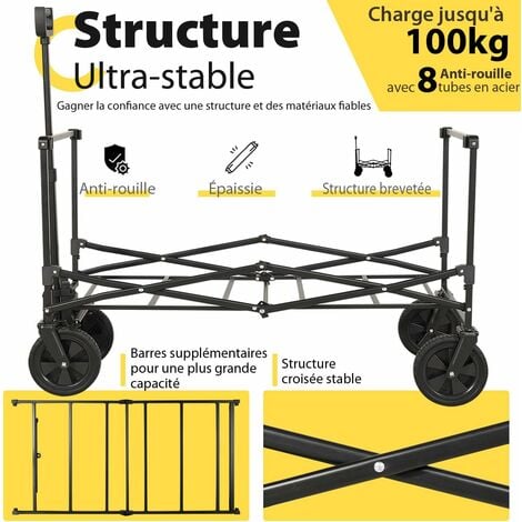 Sekey Chariot De Jardin Xxl Pliable Charrette De Transport Dext Rieur