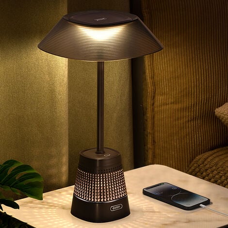 lampe de chevet tactile sans fil rechargeable pour 3 niveaux de luminosité,  ampoule incluse,vintage,blanc chaud