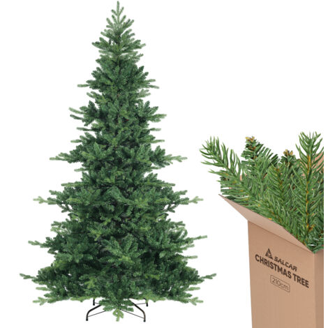Salcar Sapin de Noël Artificiel de 180 cm : Sapin réaliste avec des branches en PVC et PE, équipé d'un système pliable. (1/5)