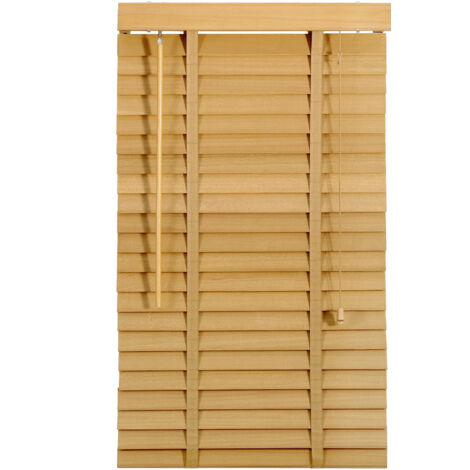 Sekey – Store vénitien en bois de Paulownia 54 mm – Lames veinées – Dimensions 80x130 cm – Résistant à l'humidité – Installation facile (1/5)