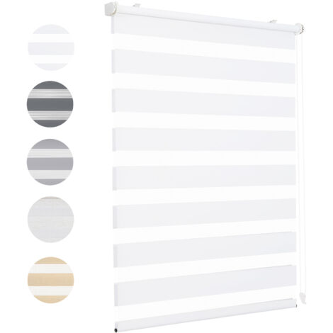 Store enrouleur zébré jour nuit 70 x 200 cm blanc Installation sans perçage occultants protection solaire