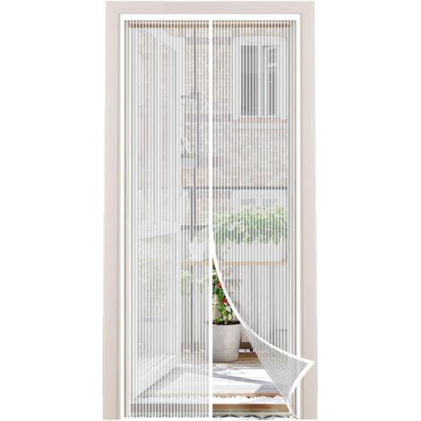 Sekey Moustiquaire Magnétique pour Porte sans Perçage – Rideau Anti-Insectes en Fil de Pêche, Résistant aux Chats Blanc, 95 x 210 cm (1/5)