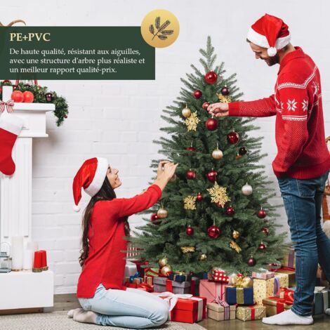 Sapin De Noël Artificiel 180 Cm Imitation Idéale Avec Lumières LED Intégrées Et Branches Facilement Ajustables Ultra Réaliste Beliani