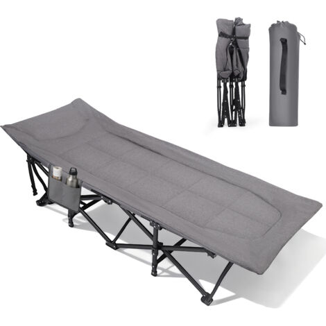 Lit De Camping Pliable Avec Matelas - Lit Tente Portable Oxford 190x75cm, Charge 200kg