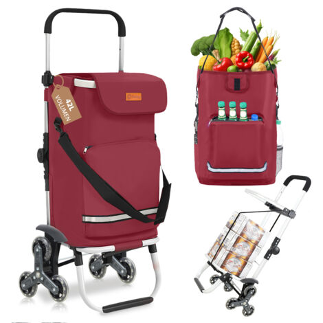Chariot de rangement pliant assorti 2 roues 50L DOMO : le poussette de 50L à Prix