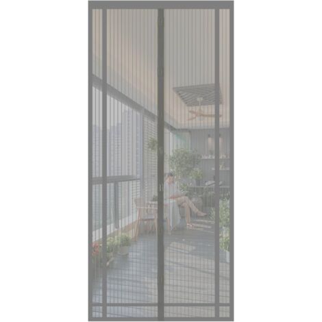 Sekey Moustiquaire Magnétique pour Porte-Fenêtre sans Perçage, Rideau Anti-Insectes Découpable, 220 x 130cm, Gris