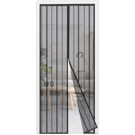 Sekey – Moustiquaire porte-fenêtre magnétique 140x220 cm – Tissu 100% polyester – Installation sans perçage – Fermeture silencieuse