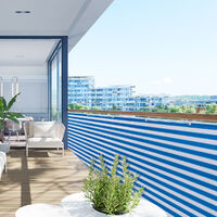 Brise Vue Balcon Jardin Terrasse HDPE 3 m x 0,9 m, Bleu-Blanc ¨¤ Rayures