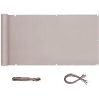 Sekey Brise-Vue pour Balcon Couverture de confidentialité Écran Polyster Vent Protection UV Opaque Résistant aux Intempéries, avec Attaches de câble et Cordons, 75x600 cm, Taupe