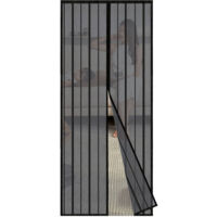 Sekey Moustiquaire Magnétique pour Porte sans Perçage, Protection Contre les Insectes, Rideau de Porte Noir, 240 x 150 cm