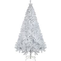SALCAR Sapin de Noël Artificiel Blanc 210cm, Arbre de Noel Enneigées avec 1025 Pointes de Branche, Gants et Pieds de Sapin de Noël en Métal, Lgnifuge, Assemblage Rapide