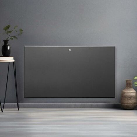 Futura 1500W Electric Heater Wall Mounted Panel Radiator with Thermostat Lot 20 Grey