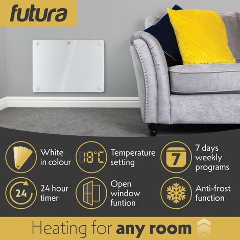 Futura Electric Panel Heater 1000W Radiator Wall Mounted or Freestanding