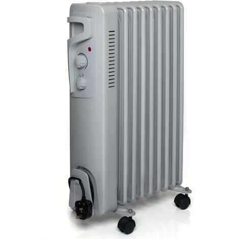 Futura Oil Filled Radiator Heater 2000W Grey Freestanding Mobile (1/5)