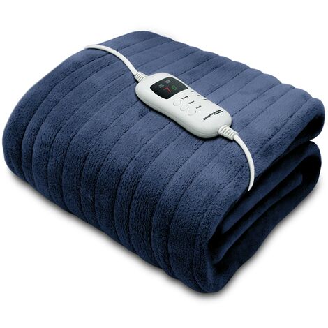 Dreamcatcher Electric Heated Throw Blanket 160x120cm Luxury Soft Fleece Blanket - Navy Blue (1/5)