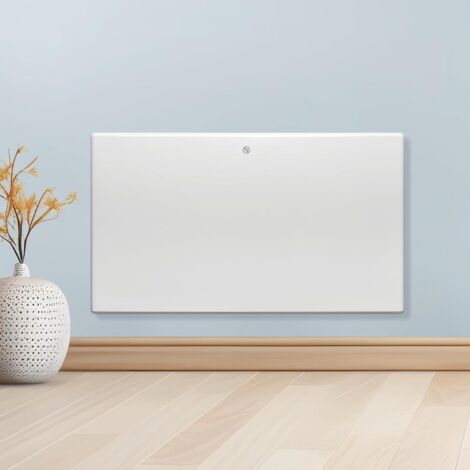 Purus 1200W Electric Heater Wall Mounted Panel Radiator with Thermostat Lot 20 White